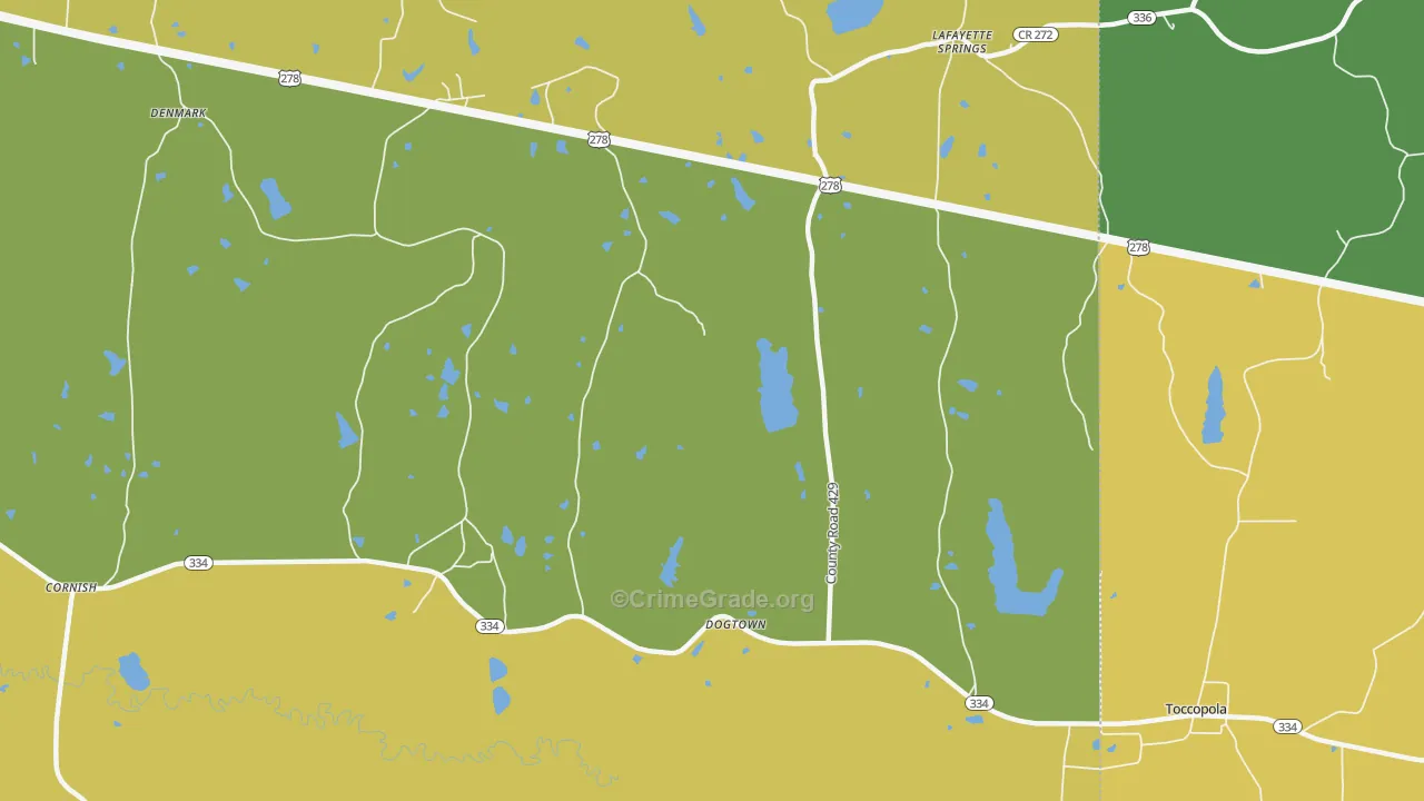 Dogtown, MS Map of Burglary Rates