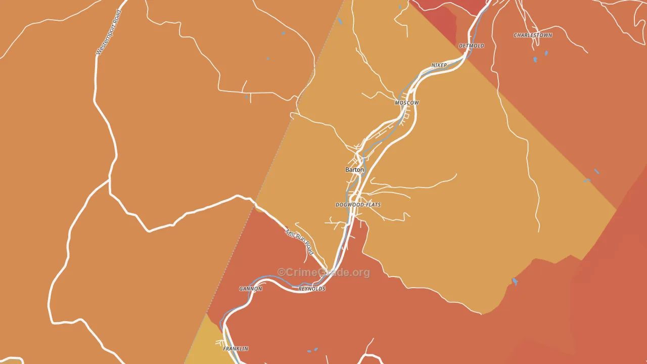 Dogwood Flats, MD Map of Burglary Rates