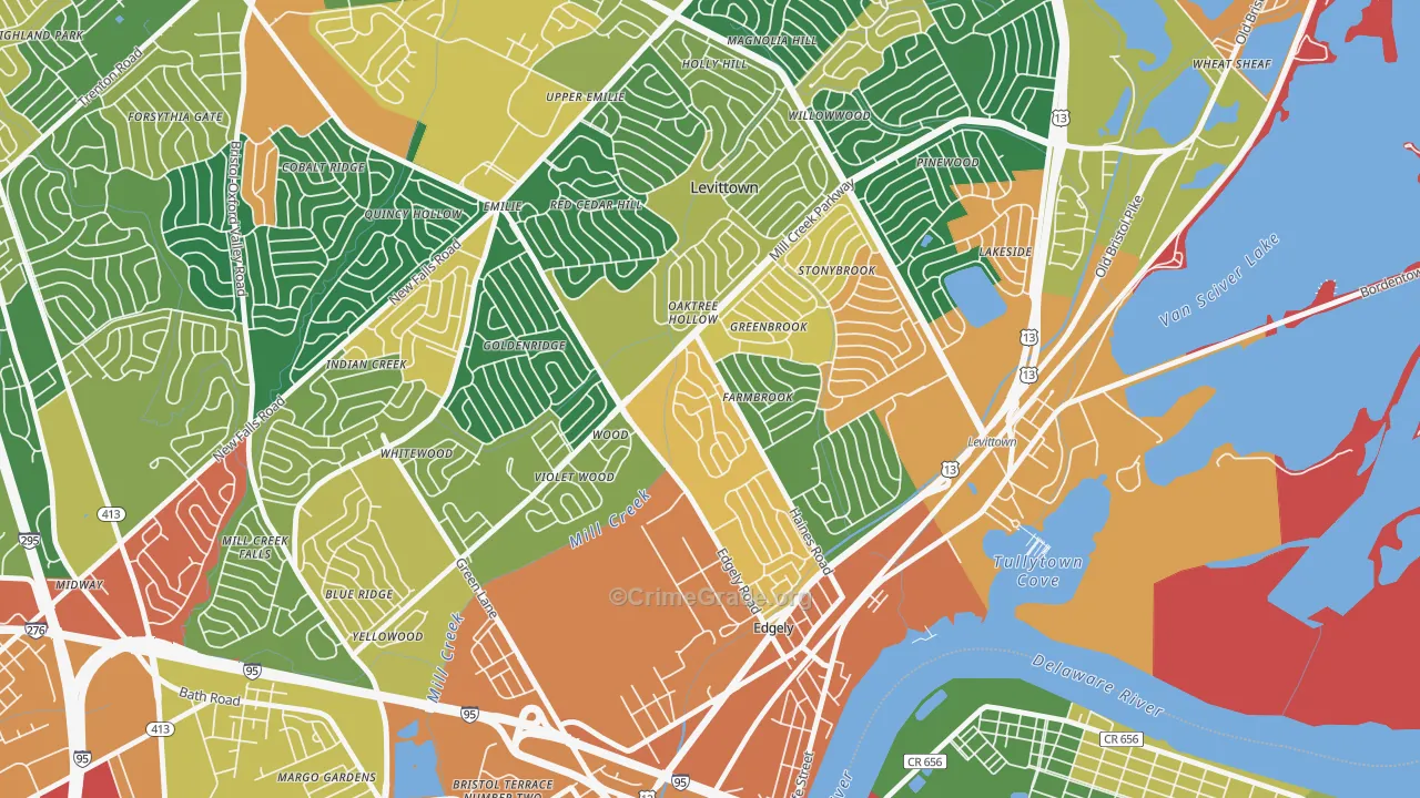Dogwood Hollow, Levittown, PA Map of Burglary Rates