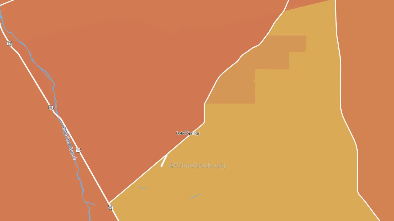 Dolan Springs, AZ Map of Burglary Rates