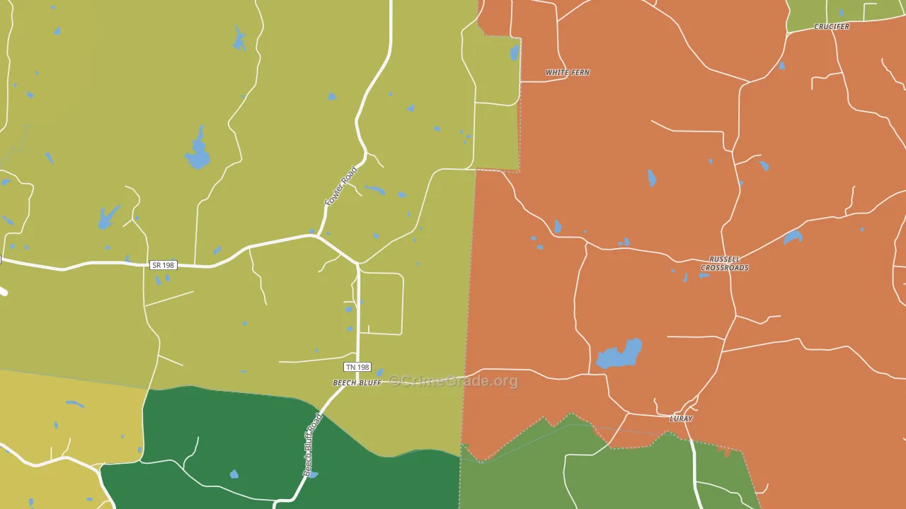 Dollar, TN Map of Burglary Rates
