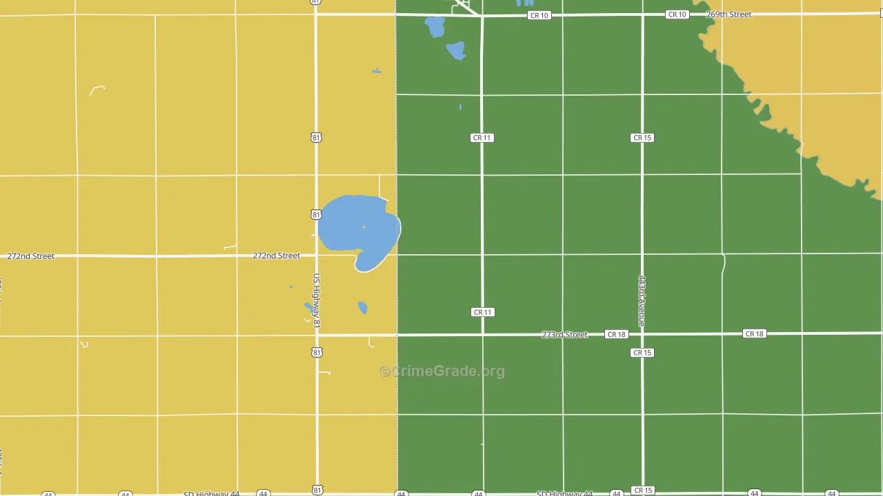 Dolton, SD Map of Burglary Rates