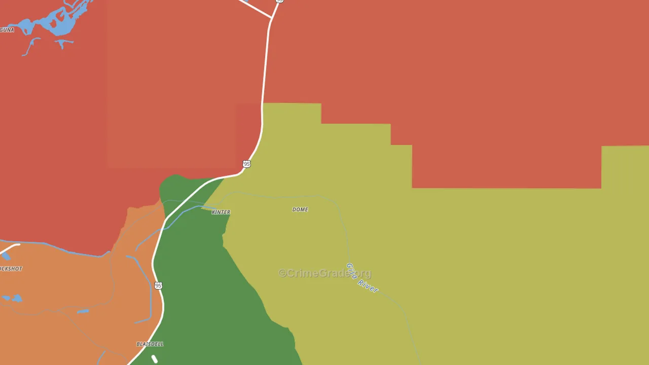 Dome, AZ Map of Burglary Rates