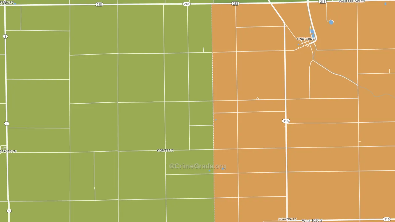 Domestic, IN Map of Burglary Rates