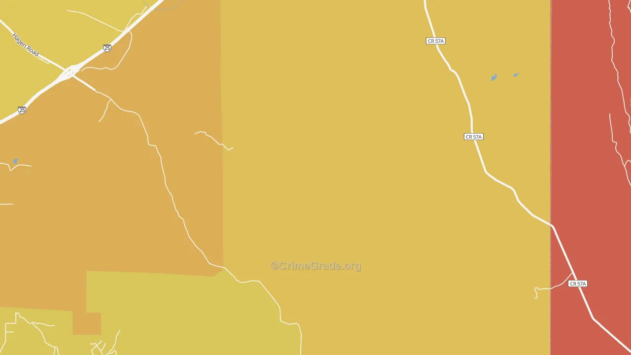 Domingo, NM Map of Burglary Rates