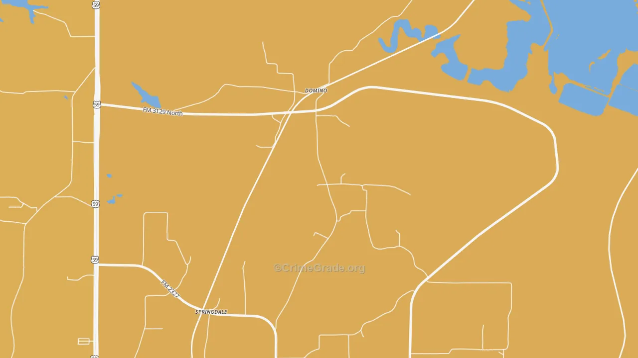 Domino, TX Map of Burglary Rates
