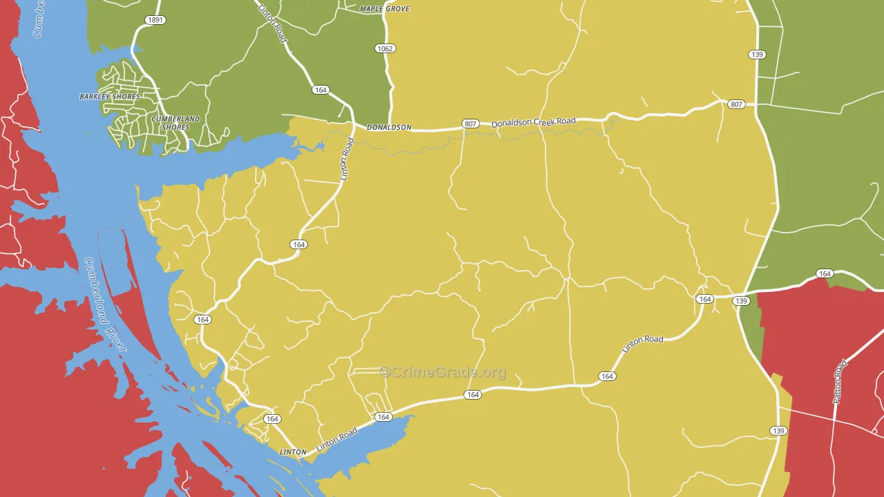 Donaldson, KY Map of Burglary Rates