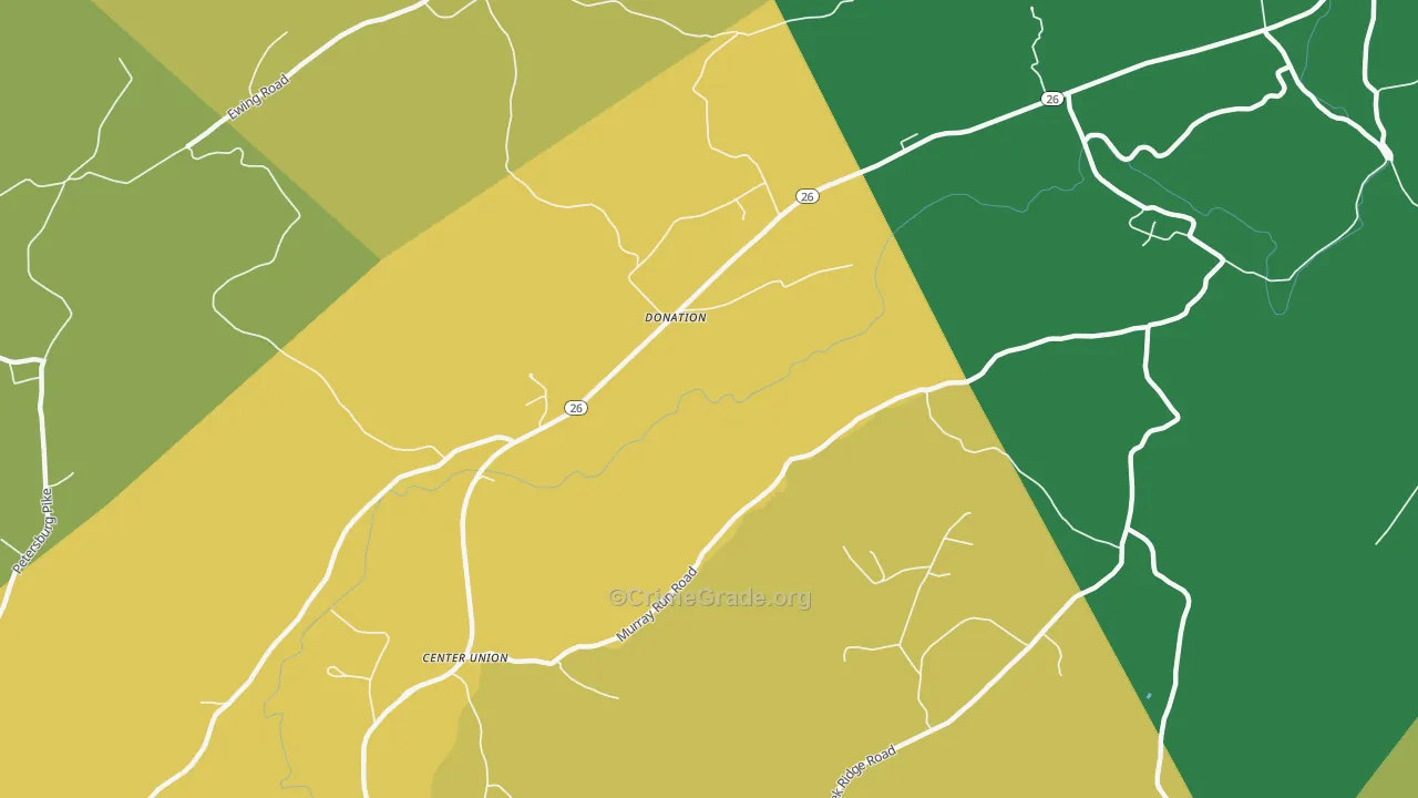 Donation, PA Map of Burglary Rates