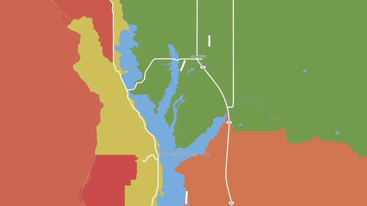 Donnelly, ID Map of Burglary Rates