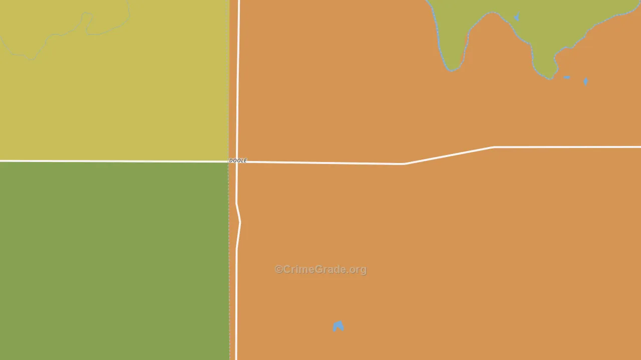 Doole, TX Map of Burglary Rates