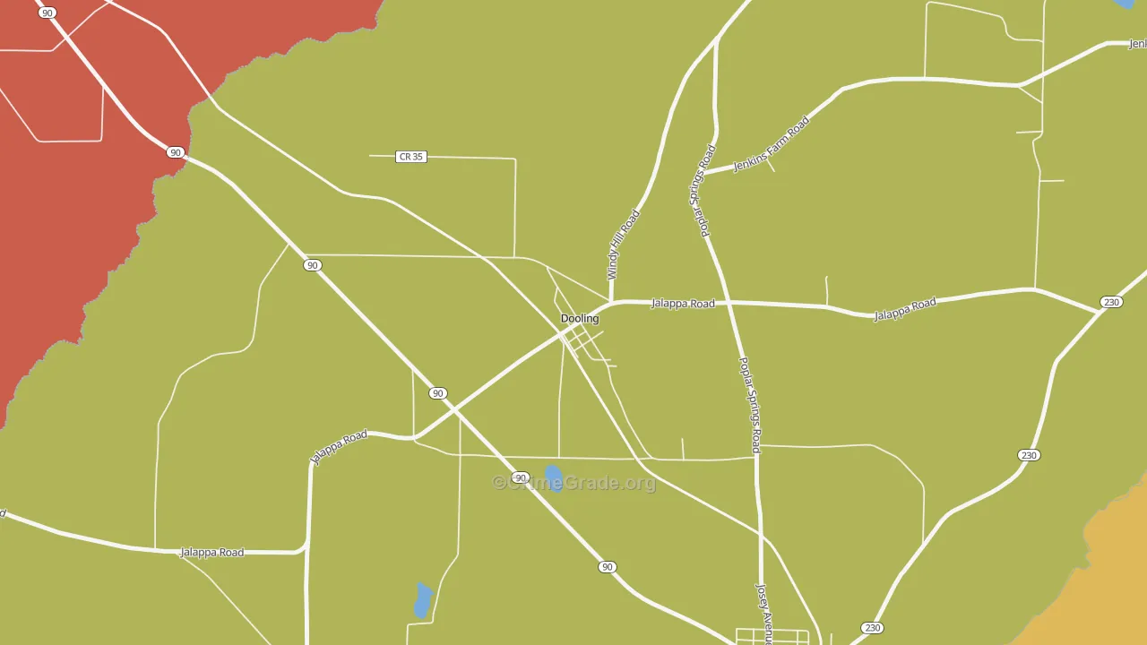 Dooling, GA Map of Burglary Rates