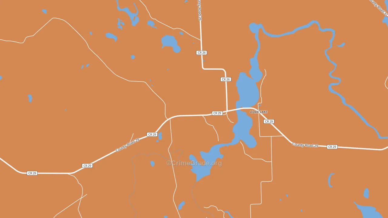 Dora Lake, MN Map of Burglary Rates
