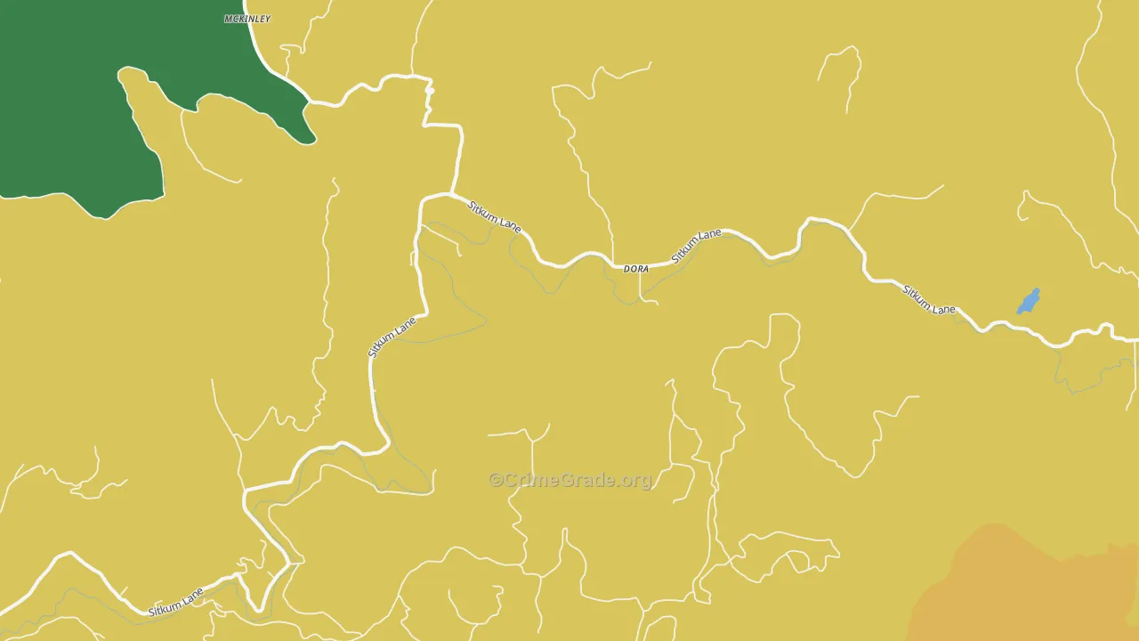 Dora, OR Map of Burglary Rates