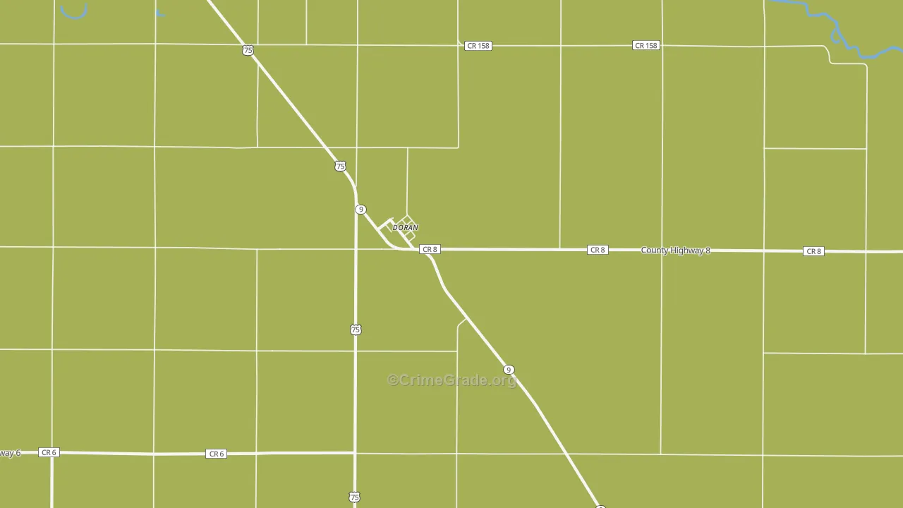 Doran, MN Map of Burglary Rates