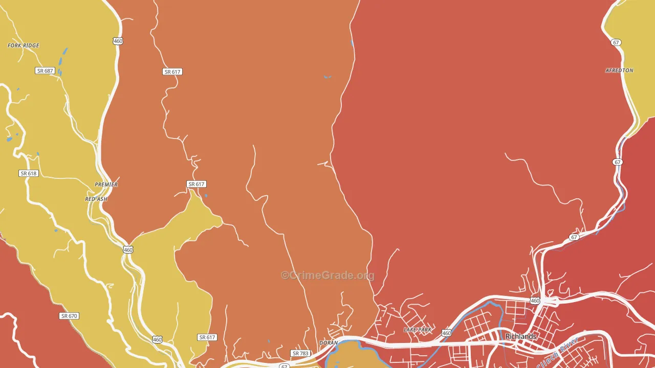 Doran, VA Map of Burglary Rates