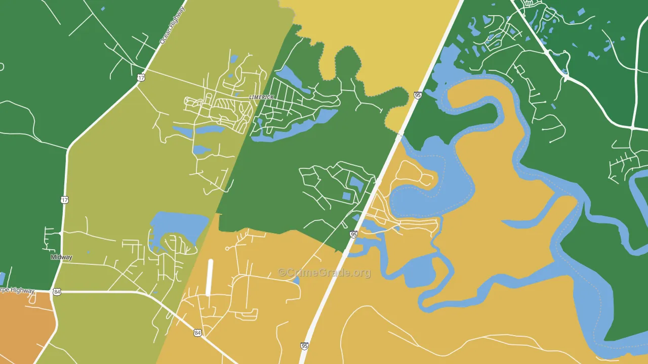 Dorchester, GA Map of Burglary Rates