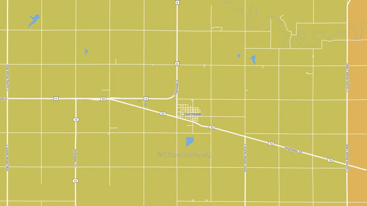 Dorchester, NE Map of Burglary Rates