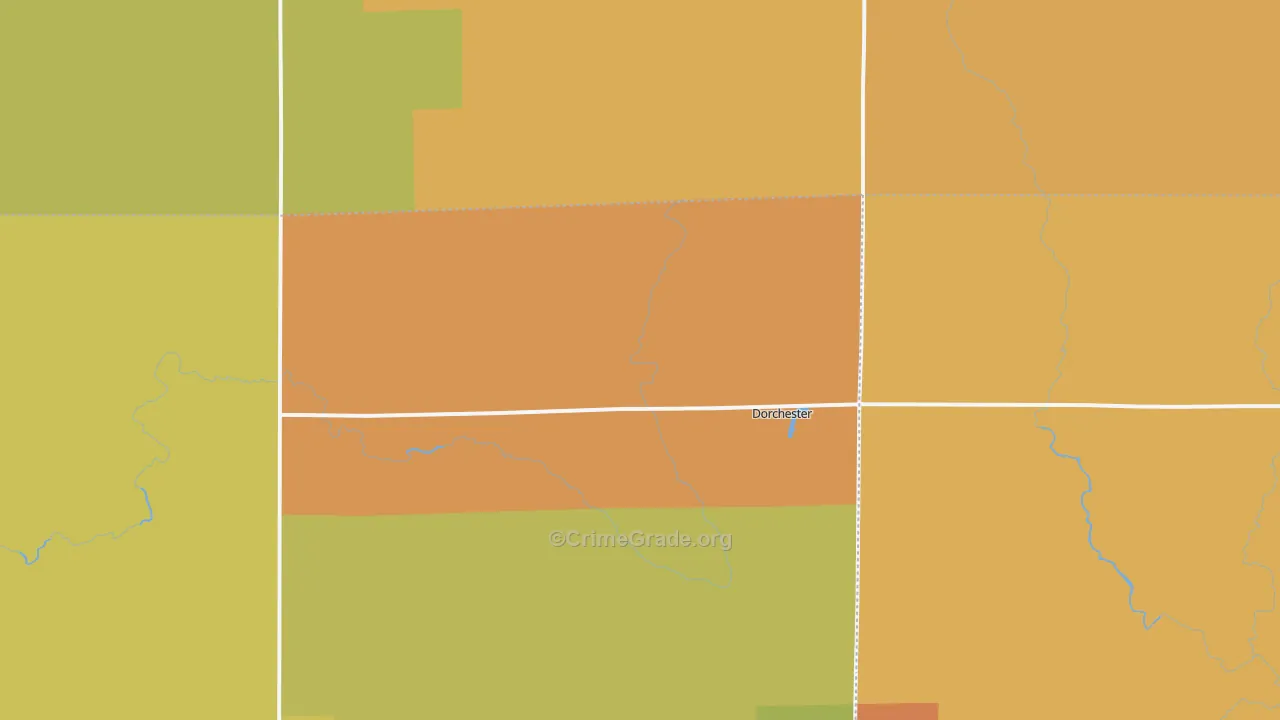 Dorchester, WI Map of Burglary Rates