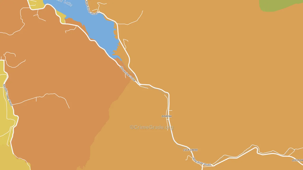 Dorena, OR Map of Burglary Rates