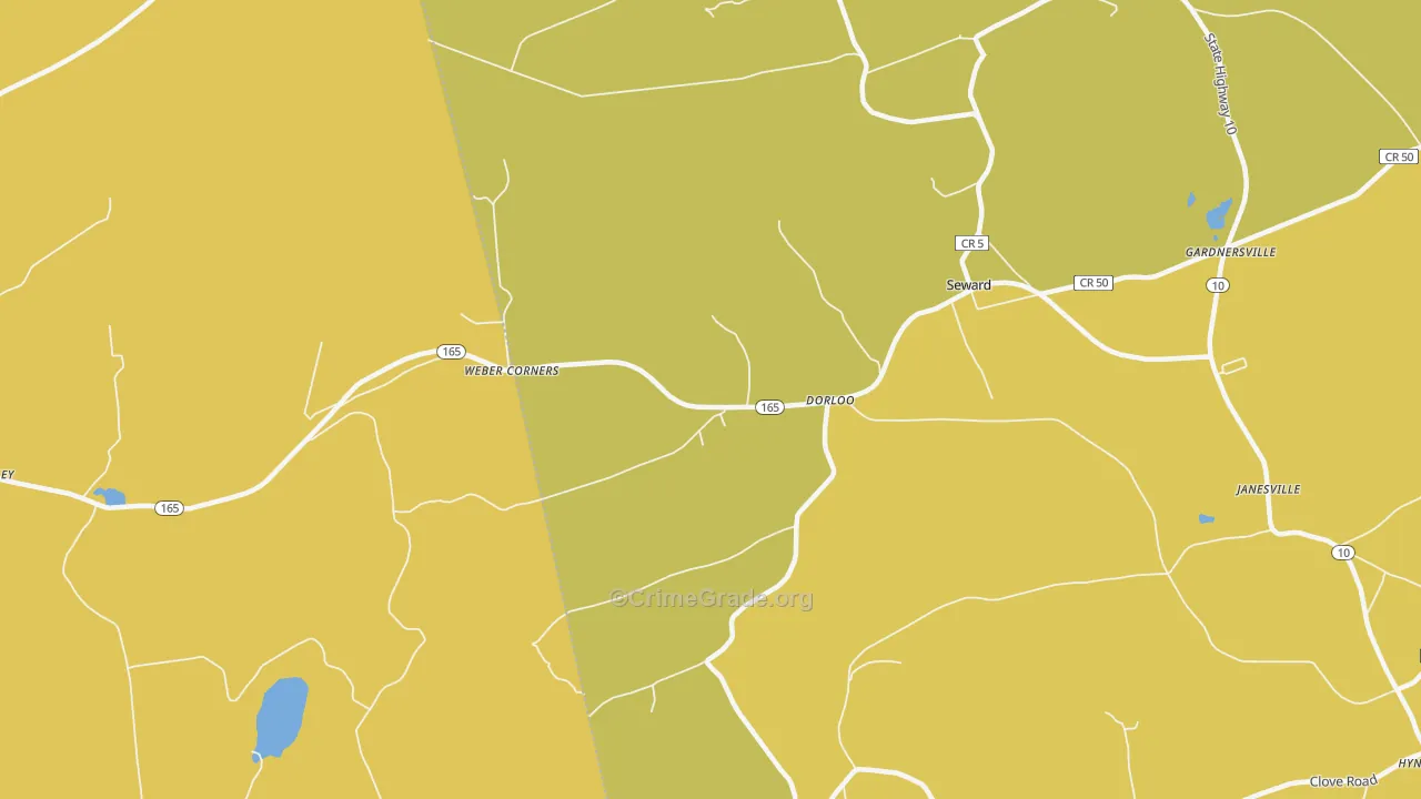 Dorloo, NY Map of Burglary Rates