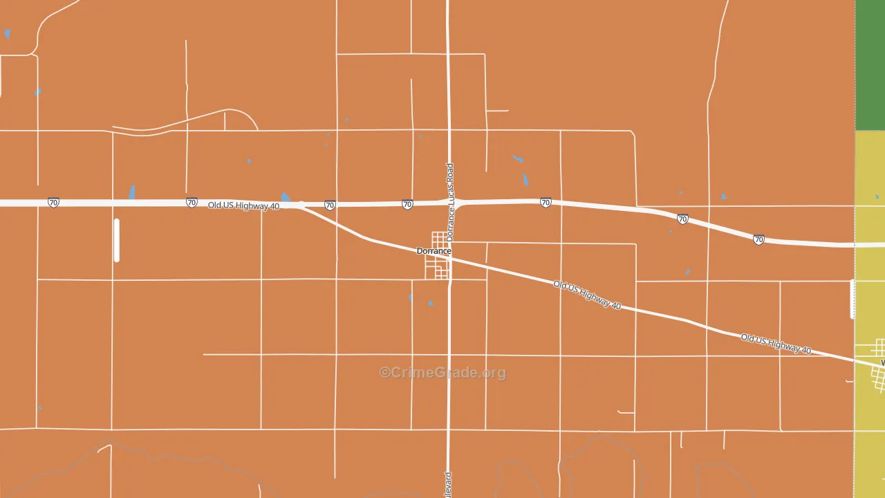 Dorrance, KS Map of Burglary Rates