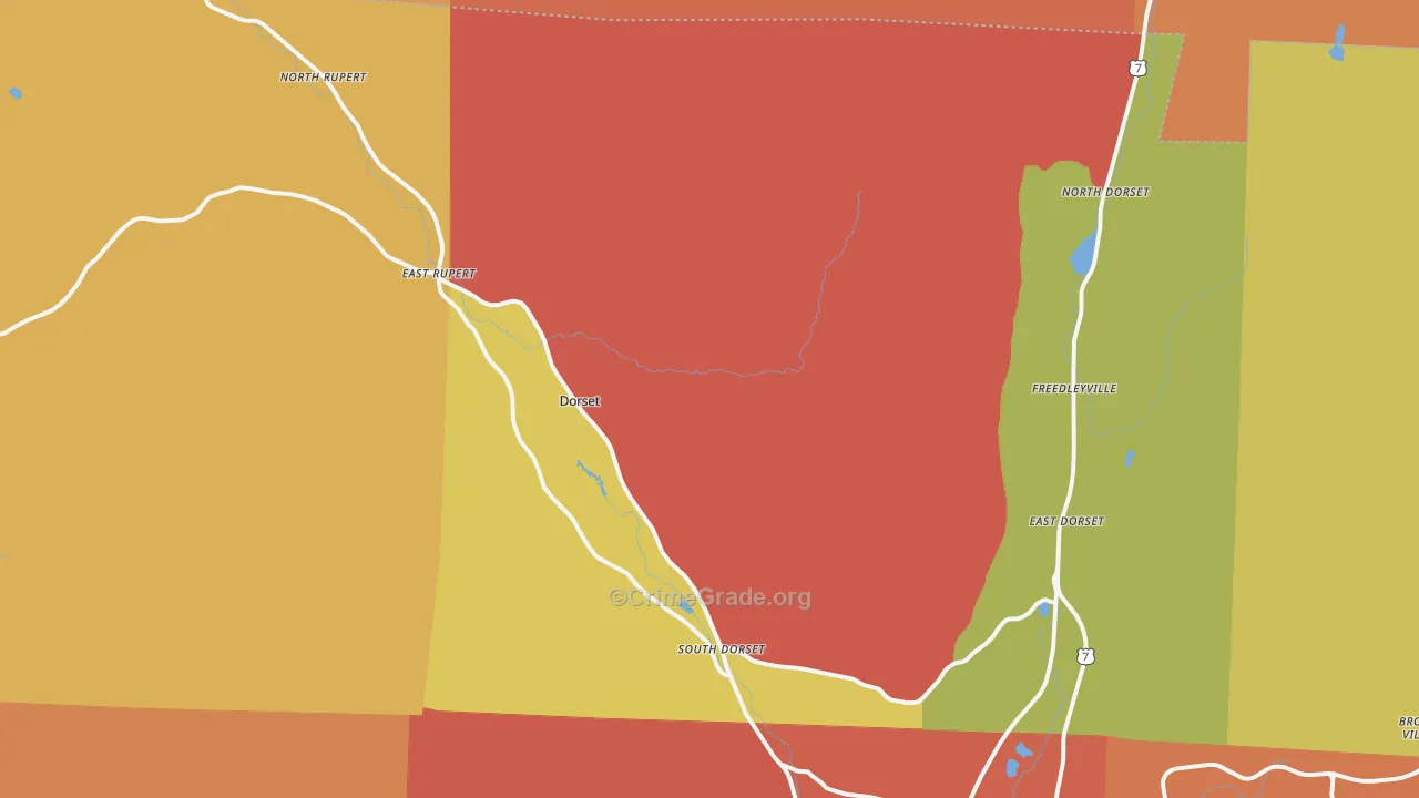 Dorset, VT Map of Burglary Rates