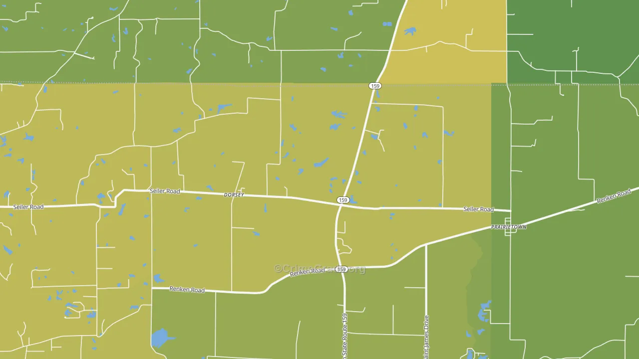 Dorsey, IL Map of Burglary Rates