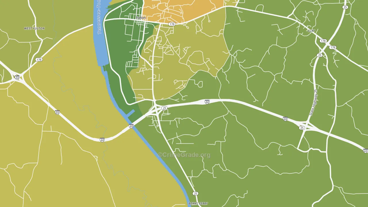 Dorsey, MS Map of Burglary Rates