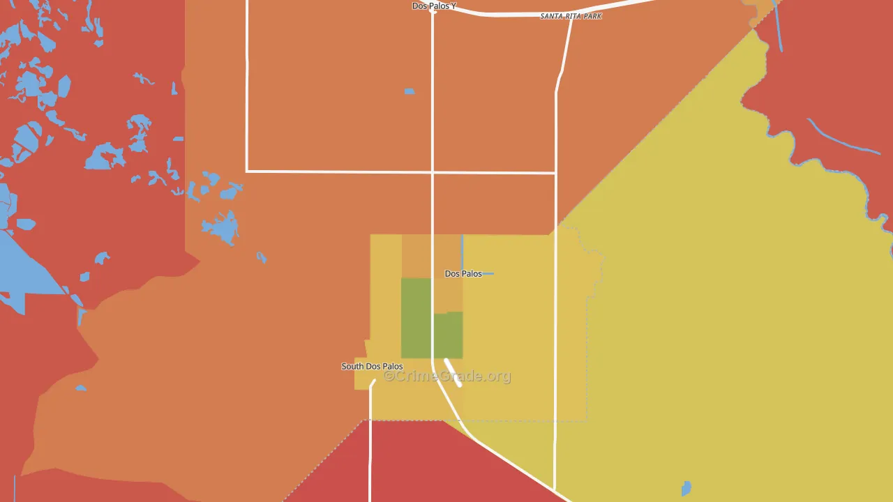 Dos Palos, CA Map of Burglary Rates