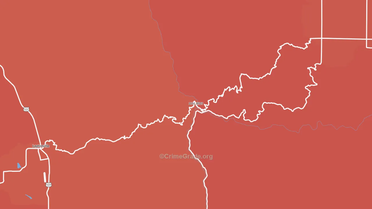 Dos Rios, CA Map of Burglary Rates