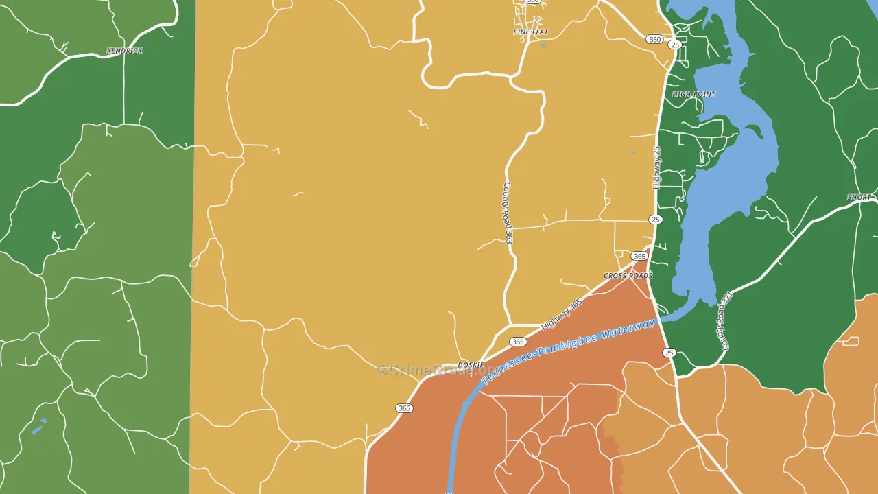 Doskie, MS Map of Burglary Rates