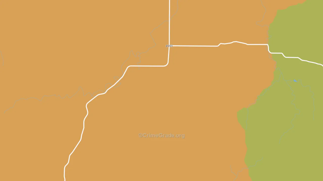 Doss, TX Map of Burglary Rates