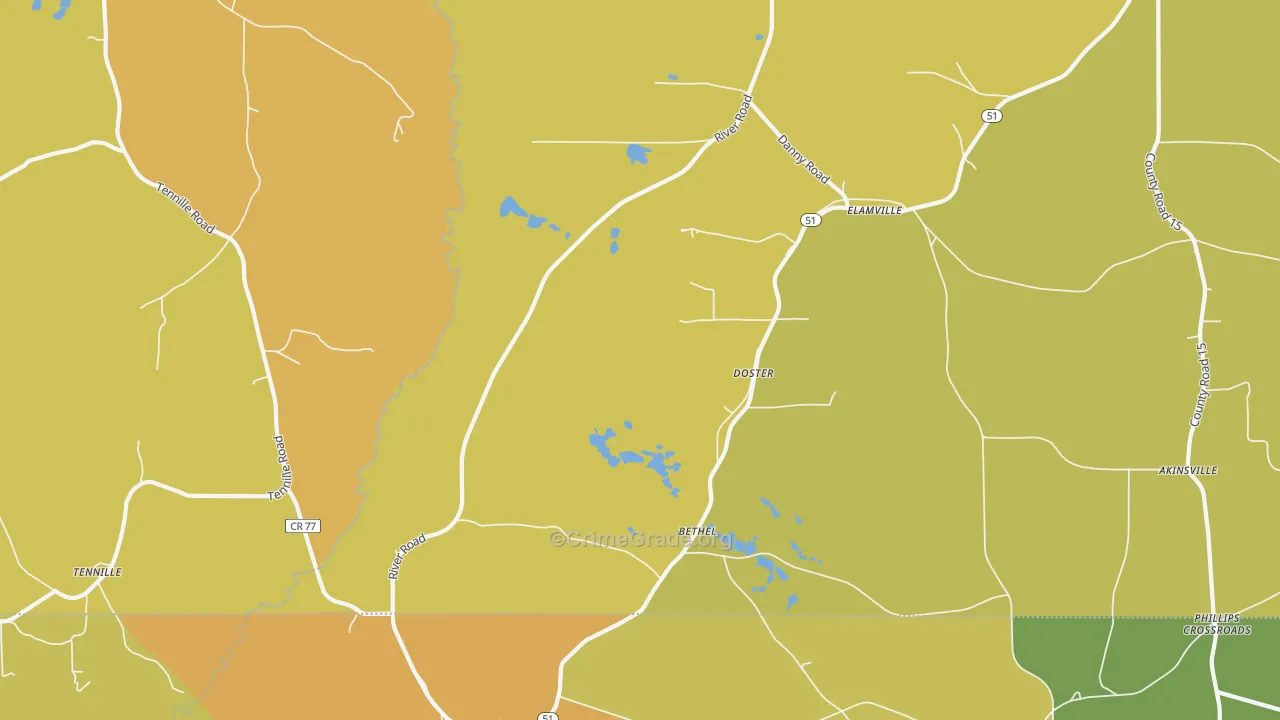 Doster, AL Map of Burglary Rates
