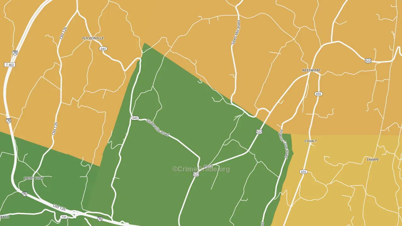Dott, PA Map of Burglary Rates