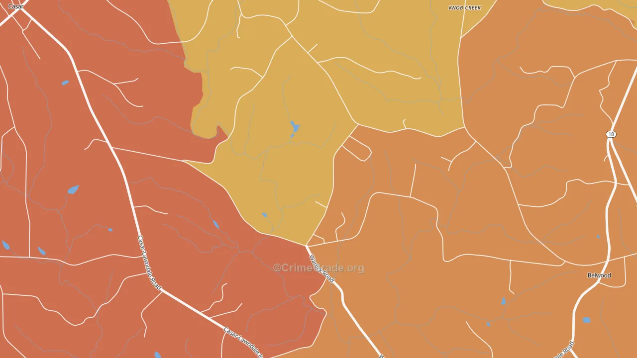 Double Shoals, NC Map of Burglary Rates