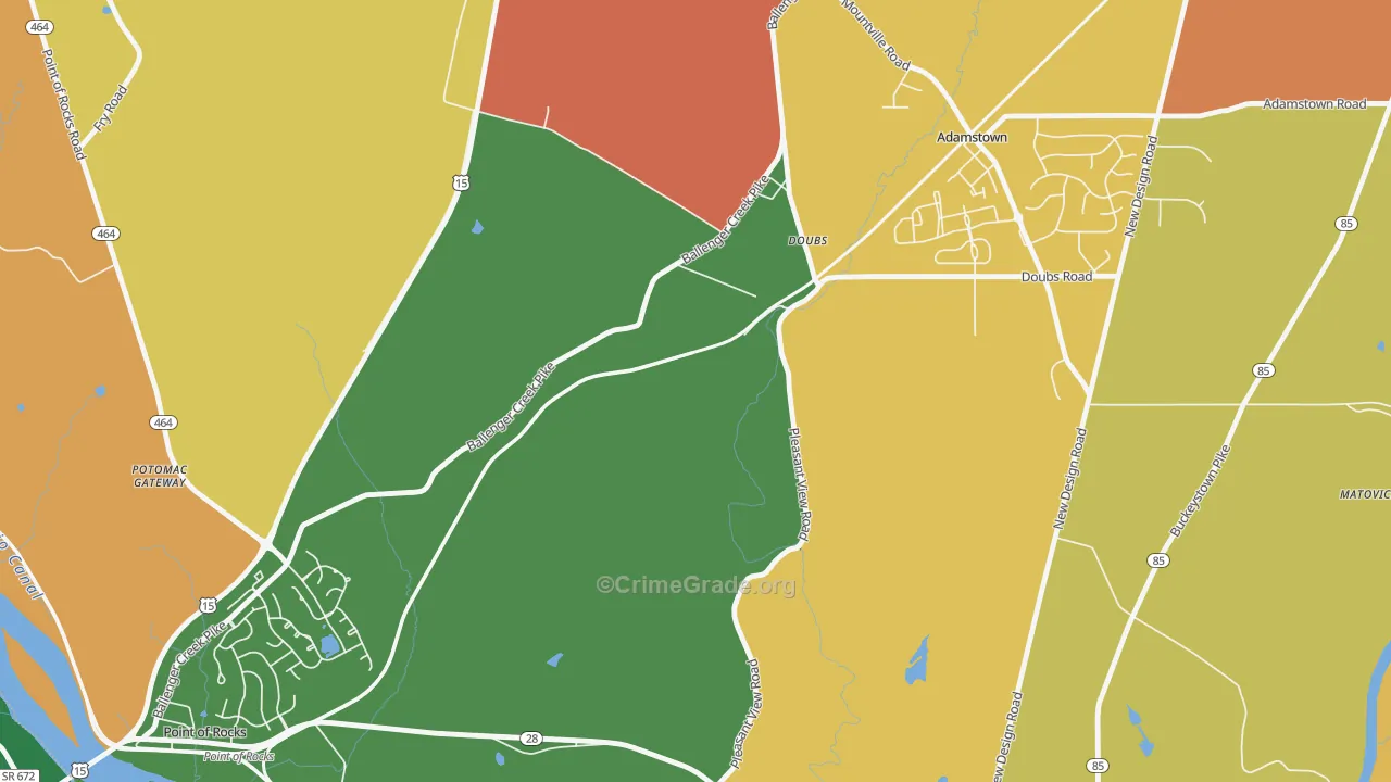 Doubs, MD Map of Burglary Rates