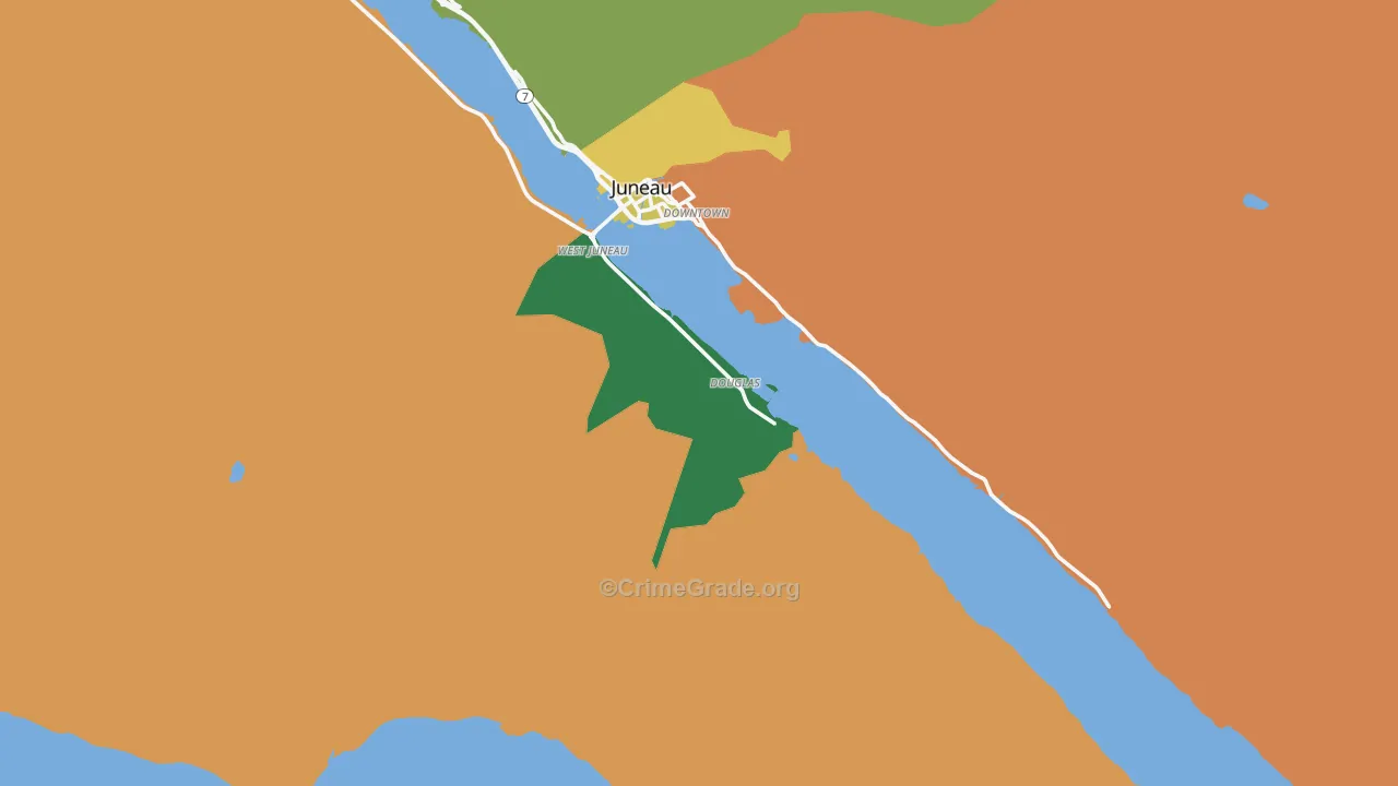 Douglas, AK Map of Burglary Rates