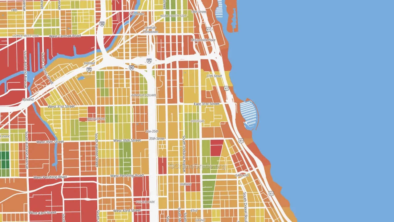 Douglas, Chicago, IL Map of Burglary Rates