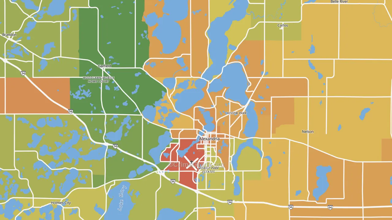 Douglas County, MN Map of Burglary Rates
