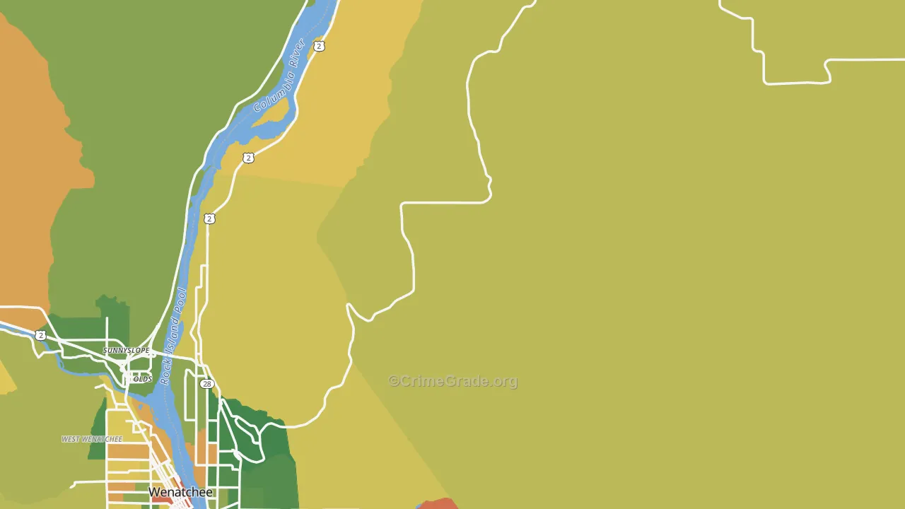 Douglas County, WA Map of Burglary Rates