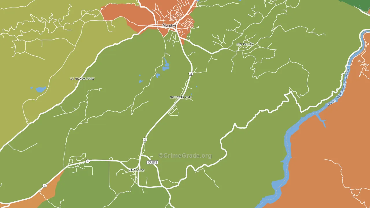 Douglas Flat, CA Map of Burglary Rates