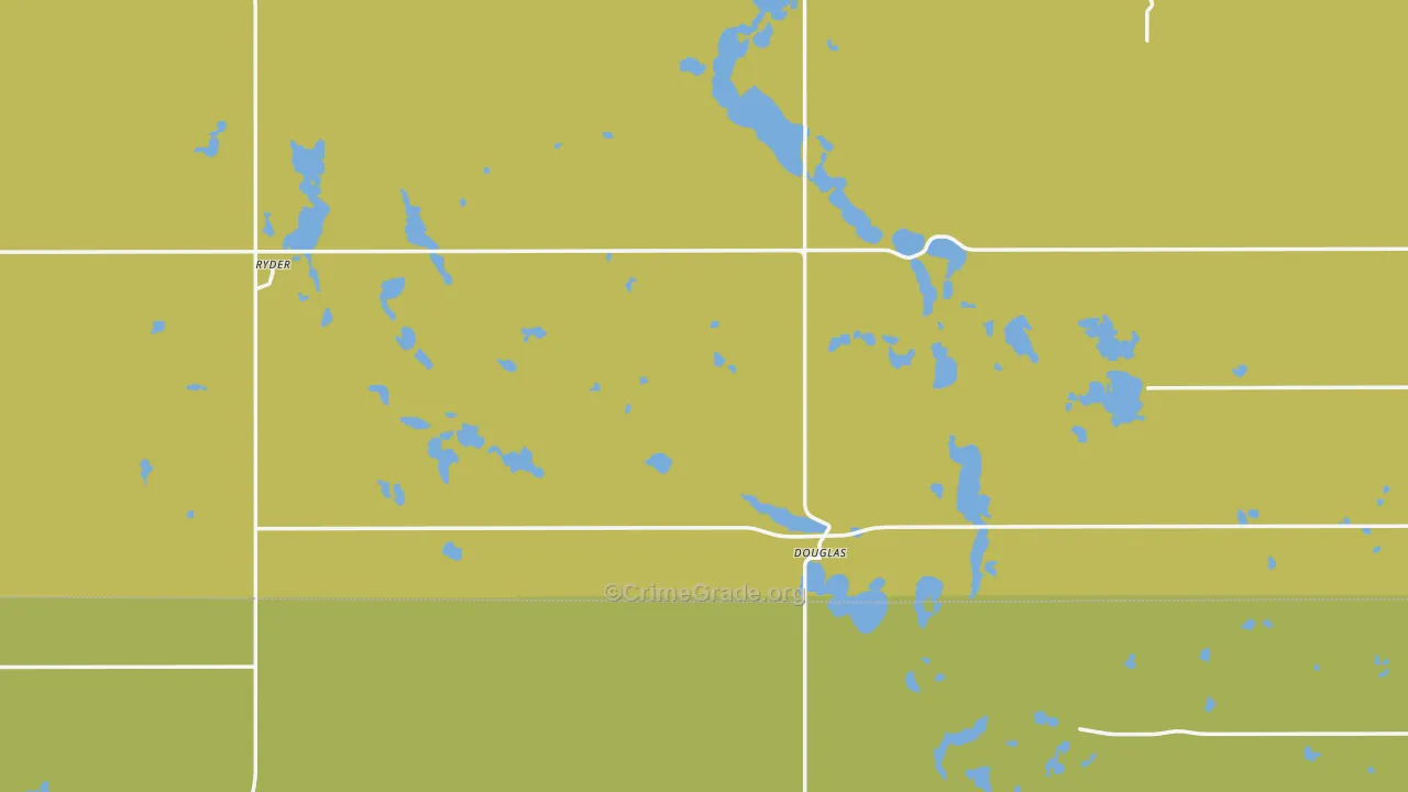 Douglas, ND Map of Burglary Rates