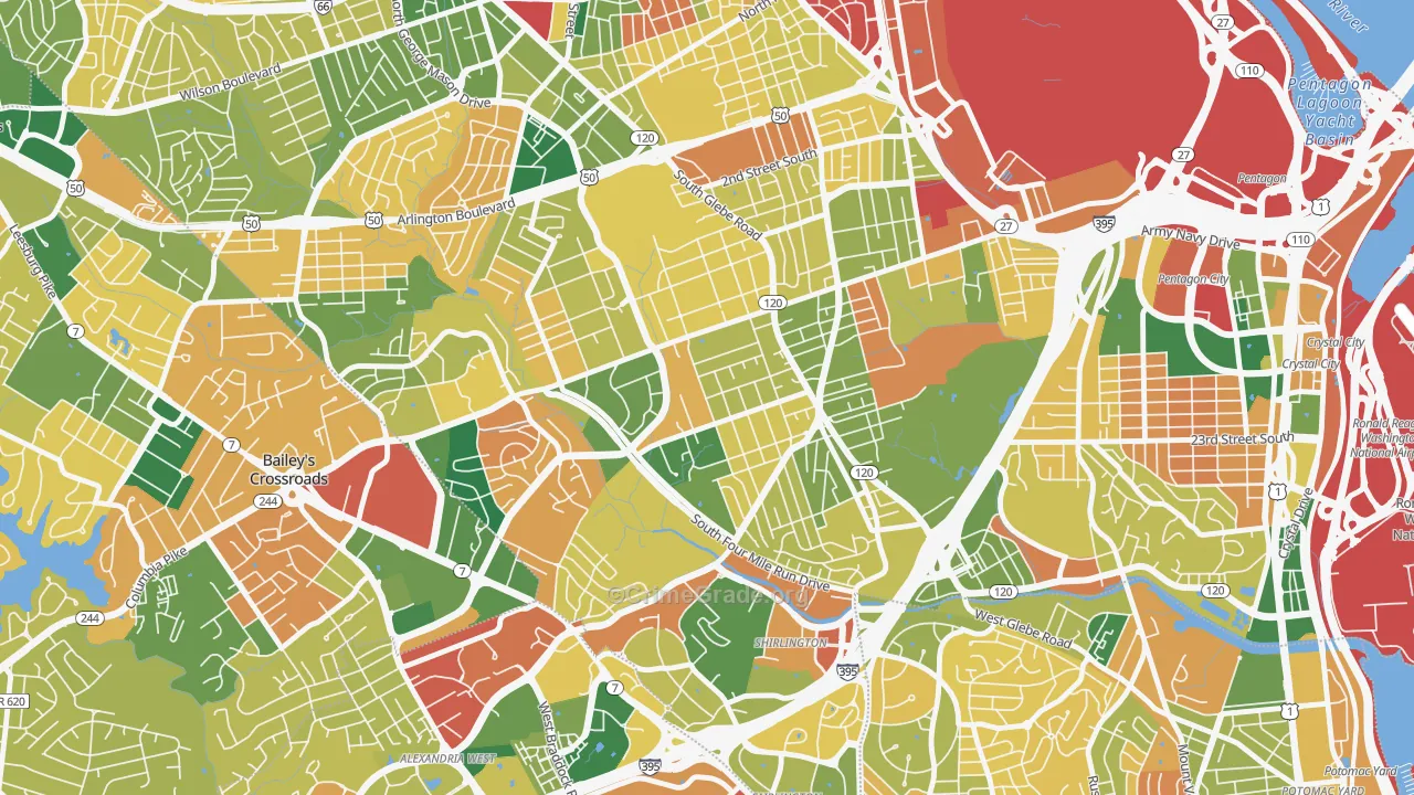 Douglas Park, Arlington, VA Map of Burglary Rates