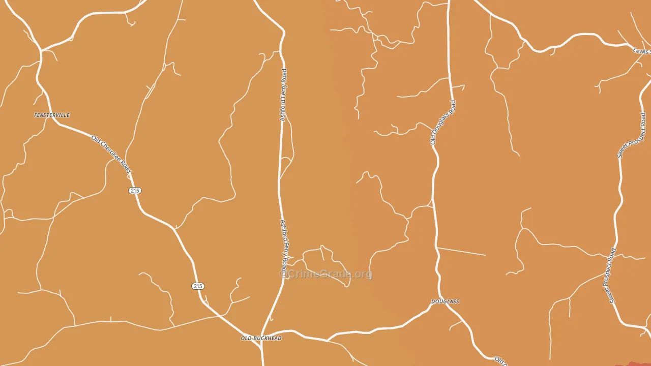 Douglass, SC Map of Burglary Rates
