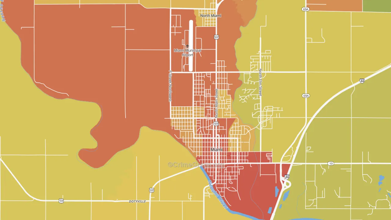 Douthat, OK Map of Burglary Rates