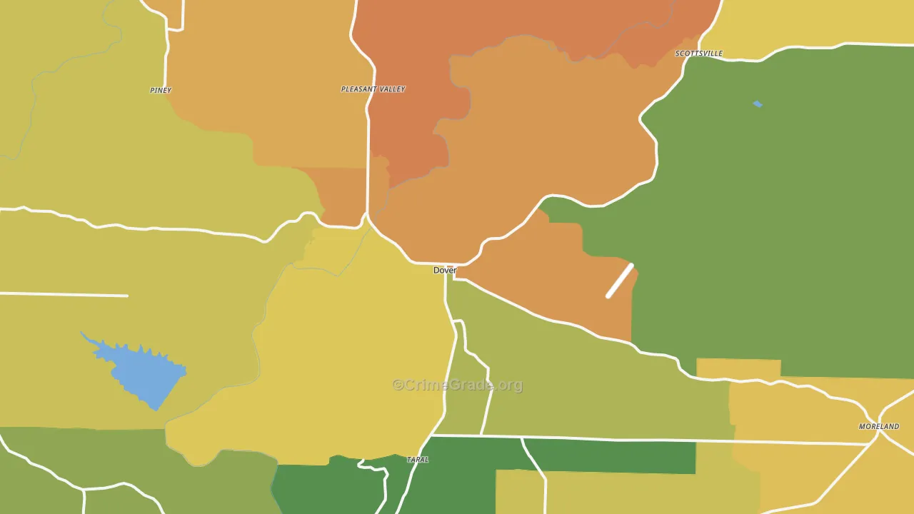 Dover, AR Map of Burglary Rates