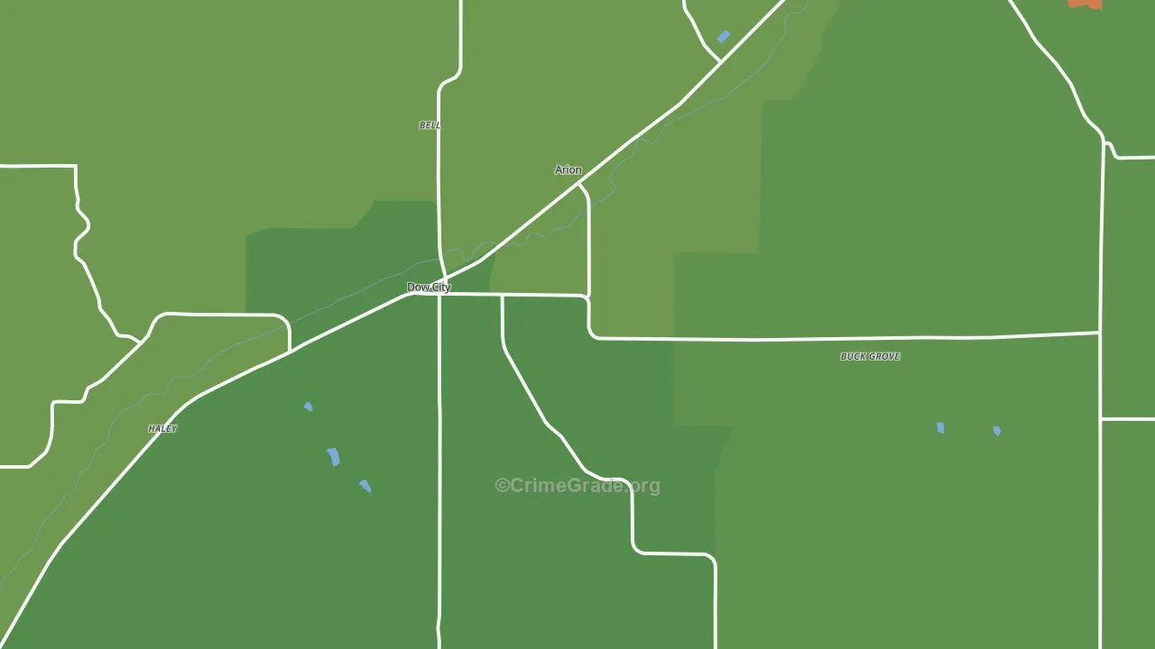 Dow City, IA Map of Burglary Rates