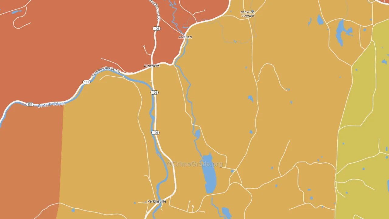 Downers, VT Map of Burglary Rates