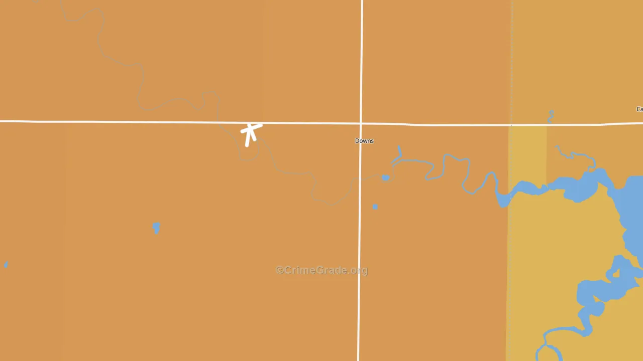 Downs, KS Map of Burglary Rates