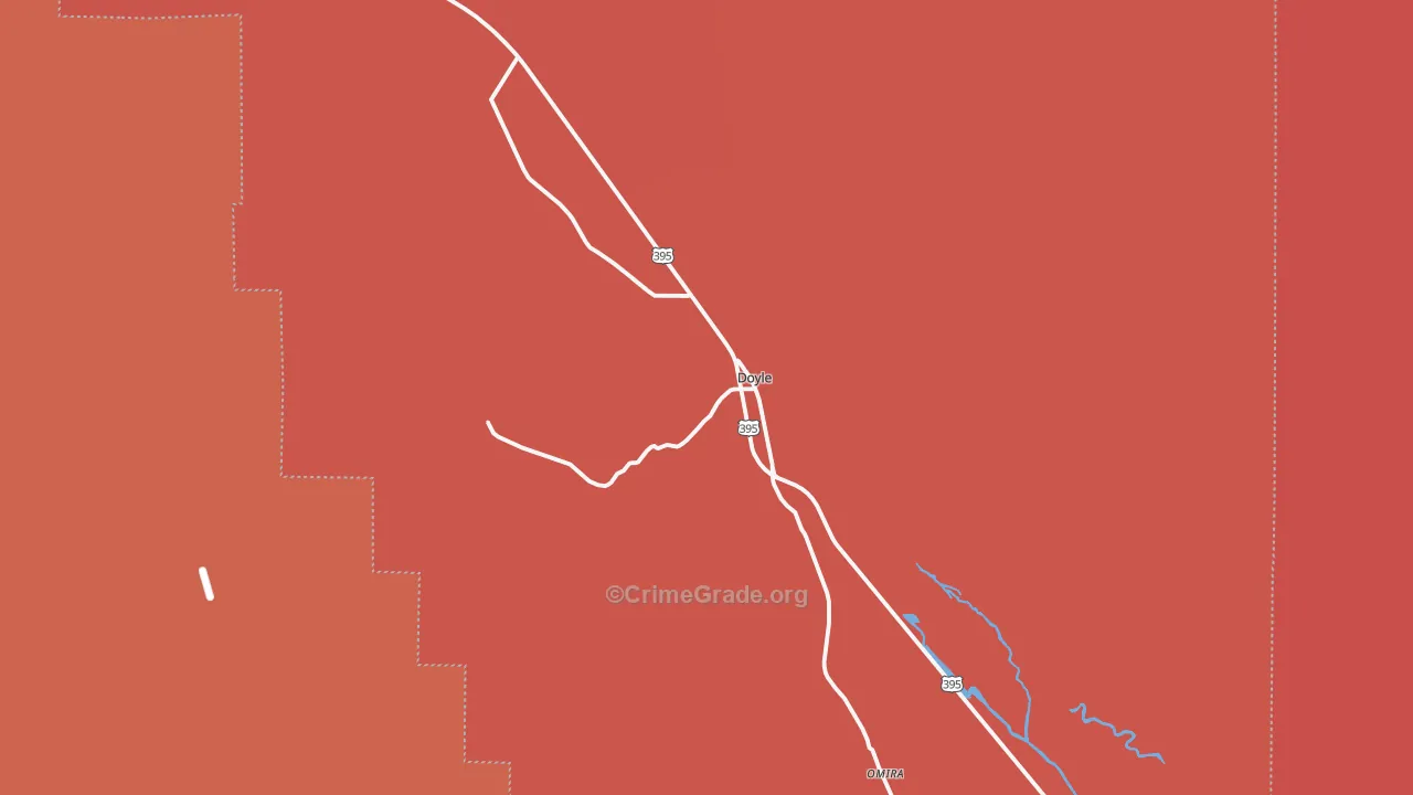 Doyle, CA Map of Burglary Rates